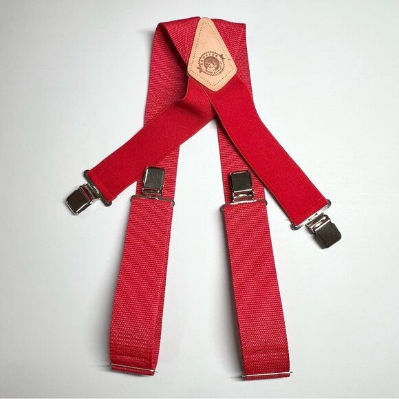 Rooster 2” Heavy Duty Red Adjustable Suspenders - Picture 3 of 7